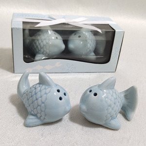 Ywbeyond Spiaggia tema di Nozze di prendere via i regali di <span class=keywords><strong>Ceramica</strong></span> vaso di Spezie Baciare Pesce Sale e Pepe Shaker - Product Image 4