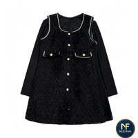 Robe en tweed pour femme d'occasion de haute qualité, vente en gros par pièce, commande minimum de 50 pièces