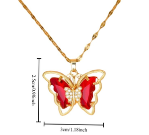 Colliers papillon en or 18 carats pour femmes, emballés dans une boîte pour les cadeaux de la fête des mères et de la Saint-Valentin pour maman, femme - Product Image 4