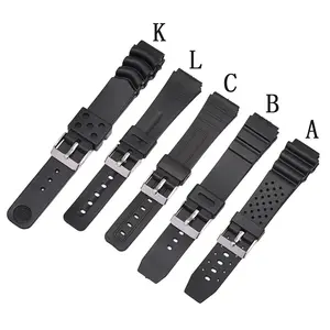 Wholesale 12mm 14mm16mm 18mm 20mm 22mm Black PVC Plastic Watch Strap Resin Watch Band For G chock GA-110GD120GA-100GA-100C Watch