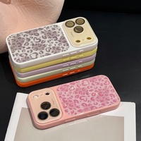 Nouvelle Coque de Téléphone Anti-Traces de Doigts Exquise avec Fenêtre Large Intégrée à Motif Léopard 3D Effet Huile Brillante pour iPhone 17, iPhone 16, iPhone 15