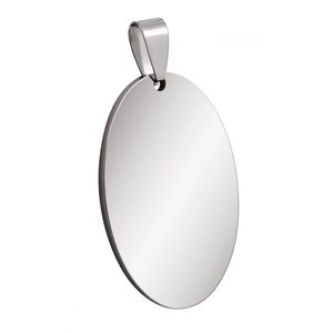 Ciondolo Ovale in Acciaio, Componenti per Gioielli Placcati Oro 18K, Opzioni di Misura 10mm 16mm 20mm 25mm, Charm Stile Piatto - Product Image 1