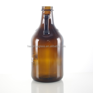 Botella de Vidrio Ámbar Vacía de 32oz/64oz (1000ml/2000ml/1L) con Asa, Estilo Growler, para Vino de California, Precio de Fábrica - Product Image 6