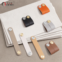 Oukali couleur personnalisée haute qualité meubles quincaillerie armoire tiroir boîte-cadeau poignées en cuir tirer le bouton