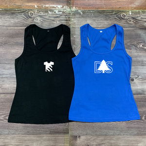 Camiseta sin mangas de punto para mujer OEM, con logotipo bordado personalizado, cuello redondo, transpirable, de color sólido, ajustada, de algodón acanalado. - Product Image 5