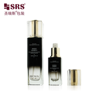 Emballages de produits de soin de la peau en verre de forme carrée, flacons de lotion à dégradé de 40 ml et 100 ml