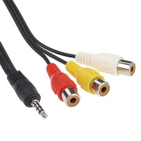 Adaptor Jack 3.5mm 4-Pole Male ke 3 RCA Female, Konverter Audio Video AV, Kabel Splitter