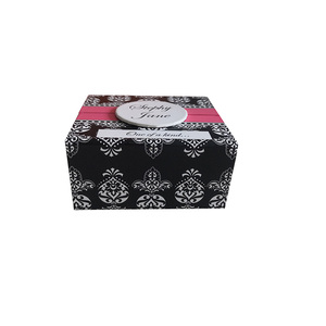 Boîte cadeau rigide à ouverture rabattable de luxe personnalisée avec plaque nominative - Emballage noir et rose pour cadeaux et cosmétiques - Product Image 2