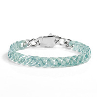 Bracelet en jadéite naturelle de qualité supérieure, style glace bleue, maillons cubains, style hip-hop, tendance, personnalisé, bijoux pour femmes