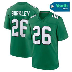 Ventes en gros de maillots de football américain pour jeunes de Philadelphie, 26 Barkley, 62 Hurts, 33 DeJean, maillots cousus, maillots personnalisés avec logo - Product Image 2
