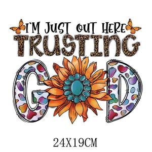 Decalcomania Termoadesiva Cristiana con Gesù, Fede, Speranza, Amore e Girasole per Magliette, Felpe, Borse e Progetti Fai-da-Te - Product Image 4