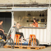 Meilleure vente Paquet plat personnalisé Mobile Container Bar Remorque sur roues pour cuisine Taille personnalisable Design moderne