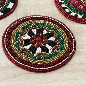 Colorful Classic <b>Glass</b> Home Decor Luxury Handmade Beaded Custom <b>Coaster</b> 5mm Thickness for Dining Table Wholesale - Product Image 6