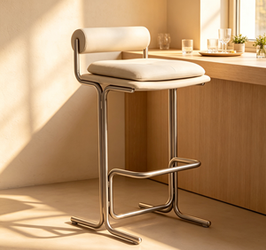 Tabouret de bar de style Bauhaus <span class=keywords><strong>vintage</strong></span> de luxe, tabouret de bar haut pour îlot de cuisine, design créatif, structure en métal, pour la maison, la cuisine, le bar - Product Image 1