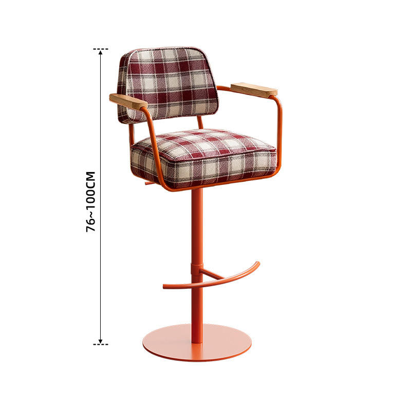 Tissu à carreaux rouges, cadre orange