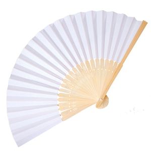 Éventail Pliant Personnalisé en Bambou, Peint à la Main, Style DIY, 21*38cm, Disponible en 33cm, Motif Fleur d'Amour, Vente en Gros - Product Image 1