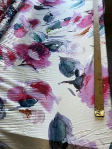 Kualitas tinggi kain sutra cetak Arman kain sutra dengan bunga merah