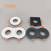 Spot en métal mr16 gu10 led ampoule boîtier double cadre carré downlight réglable mr16 boîtier led luminaires