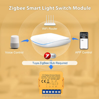Module d'interrupteur intelligent WiFi Zigbee LangYeao 1/2 Gang 150W LED, mini format, compatible Alexa Google Home, gradation progressive, minuterie
