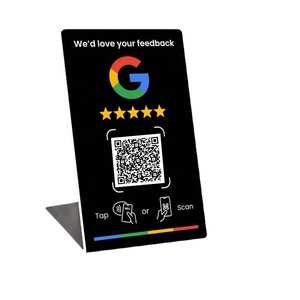 Soporte para reseñas de Google con código QR, soporte Zappy Card con NFC y código QR para restaurantes, salones, comercios y mostradores. - Product Image 1