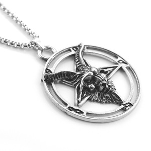 Collier tendance pour hommes et adolescents avec pendentif pentagramme et hexagramme <span class=keywords><strong>satanique</strong></span> - Product Image 2
