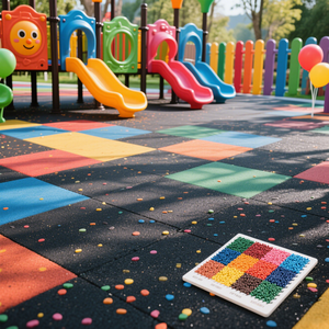 Gránulos de EPDM INOLP, Pintura para Pisos de Caucho para Parques Infantiles, Tapete de Seguridad de Caucho para Columpios y Toboganes - Product Image 1