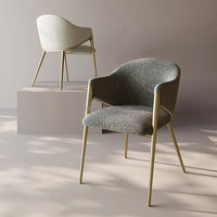 Meubles de salle à manger de style européen Chaises de cuisine de luxe modernes Fauteuil de loisirs en velours en acier inoxydable avec pied en or