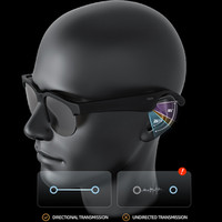 Lunettes intelligentes pour hommes et femmes, lunettes de soleil sans fil avec microphone intégré, haut-parleurs, assistant vocal tactile, traducteur intelligent IA, Gafas