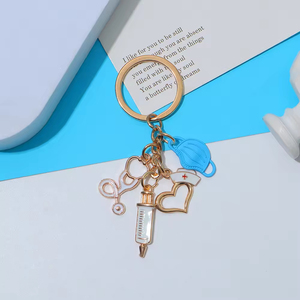 Portachiavi Creativo per Infermieri, Mascherina Medica, Siringa, Stetoscopio, Mini Portachiavi a Forma di Cuore, Regalo per Insegnanti di Medicina, Festa degli Infermieri - Product Image 6