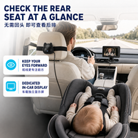 Écran de voiture 5 pouces, CarPlay sans fil, Android Auto, double caméra, caméra embarquée 4K, moniteur bébé 1080P, vision nocturne IR, affichage en écran partagé