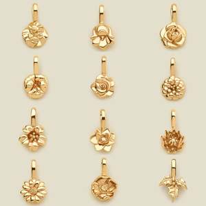 Colliers de mode étanches en acier inoxydable avec pendentif Fleur de décembre, chaîne lâche DIY de base, électroplaqués sous vide en four - Product Image 1