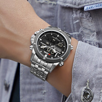 Digitale Quarz-LED-Uhr Kademan Top-Marke Herren Dual-Display Luxus Sportuhr mit Alarm