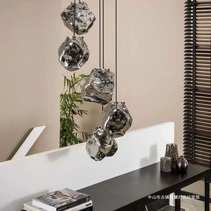 Glass Ice <b>Cube</b> Pendant <b>Light</b> Led Minimalist Home Chandelier For Bedroom Bar Entryway Lighting - Product Image 4
