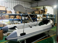 Offre Spéciale : Bateau de Sauvetage Gonflable 300 cm, Bateau Gonflable 11 pieds pour 5 Personnes, Bateaux de Pêche à Moteur Hors-Bord