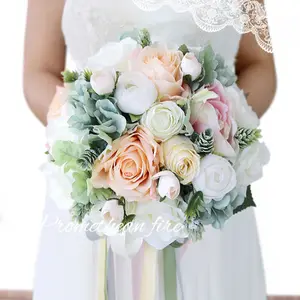 K020841 Wedding Bouquet Bridal Garden Green Bouquet Bridesmaid Bouquet Valentine's Day Confession