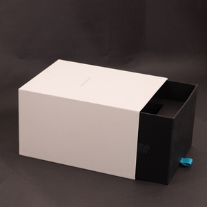 Custom Premium Black White Rigid Paper Gift Box Large <b>Drawer</b> Style <b>Pull</b> Out Packaging Box for Luxury Products - Product Image 1