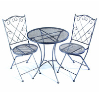 Ensemble table et chaises de jardin en fer forgé, style vintage européen, pour terrasse, balcon, repas de loisirs