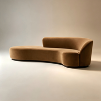 Ensemble de canapés sectionnels asymétriques sans accoudoirs en tissu résistant aux taches couleur caramel, style moderne, imitation luxe sur mesure