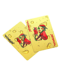 Cartes à Jouer de Luxe Épaissies en PVC Imperméable avec Feuille d'Or Lavables pour Fêtes Familiales, Jeux de Table et Loisirs Intérieurs