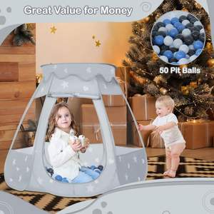 Tentes de jeu pour enfants faciles à monter et à démonter, piscines à balles pour les 1, 2, 3 ans, cadeau d'anniversaire pour les tout-petits, filles, intérieur et extérieur - Product Image 2