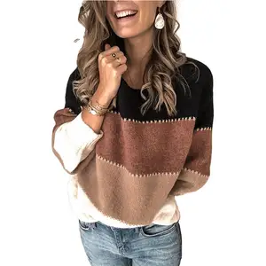 Damen bekleidung Großhandel benutzer definierte Herbst Winter heißer Verkauf billige Strick pullover plus Größe Damen pullover