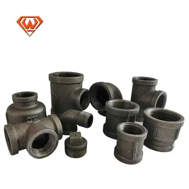 High Quality Black Malleable Iron Pipe Fittings 3/4 Inch Smooth Surface 130R/Equal Tee/240/220 Socket 90 Degree Elbow