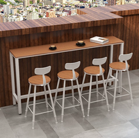 Table de bar haute moderne en WPC et métal pour extérieur, anti-corrosion, pour balcon, cour, salon de thé, café