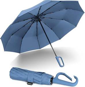 Parapluie pliable à trois volets en nylon 190T avec poignée LED entièrement automatique, protection UV contre la pluie et le soleil, idéal pour les fêtes - Product Image 1