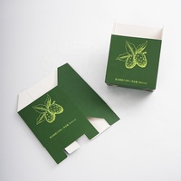 Cajas de Cartón Plegables para Bebidas Personalizadas, Cajas de Papel con Tapa Inclinada Verde y Base con Cierre a Presión