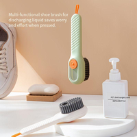 Brosse à chaussures distributrice de savon en gros, type à pression manuelle, brosse de nettoyage à poils doux pour vêtements et chaussures, éponge de lavage multifonction