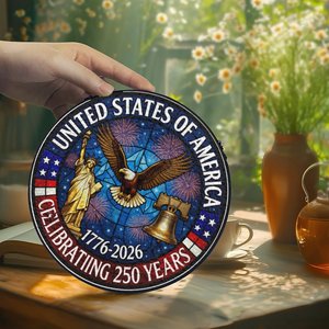 Colgante de Vitral Atrapasoles Celebración 250 Años de Gloria Americana 1776-2026 - Product Image 3