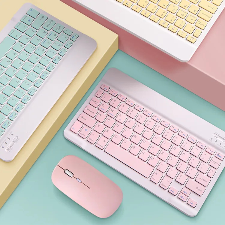 Conjunto de teclado y ratón inalámbricos de colores, combinación de teclado y ratón