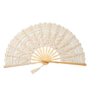 Éventail pliant de poche en dentelle style victorien, art populaire, bambou peint, écologique, logo personnalisé pour mariages et événements professionnels - Product Image 6