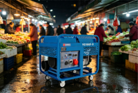 Générateur diesel 15 kW monophasé triphasé 16 kW puissance maximale refroidi par air bicylindre démarrage électrique châssis ouvert 230 V 1800 tr/min 50/60 Hz